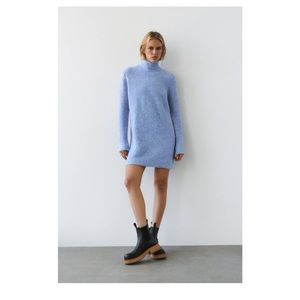 Zara knit mock neck dress
